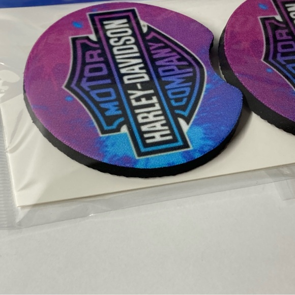 Harley Davidson License Plate Car Coaster Set - Picture 3 of 6